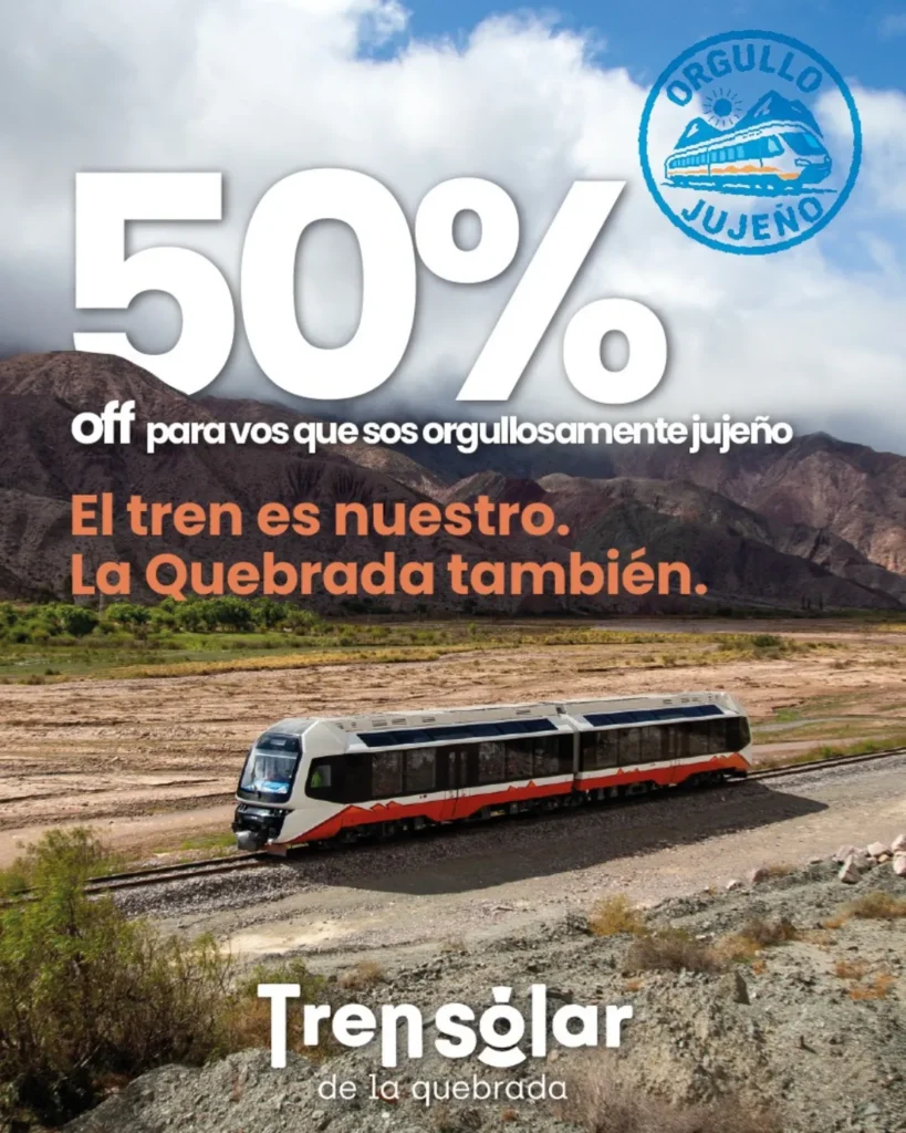 ORGULLO JUJEÑO: EL TREN SOLAR OFRECE 50% DE DESCUENTO PARA RESIDENTES
